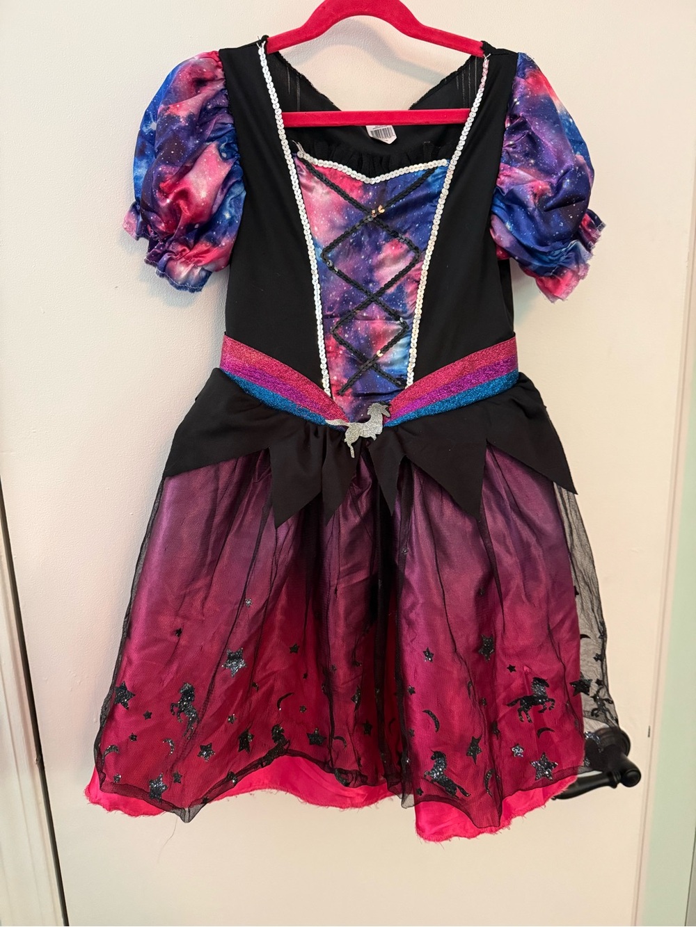 Galaxy Unicorn Girls' Halloween Costume Dress - Black & Purple